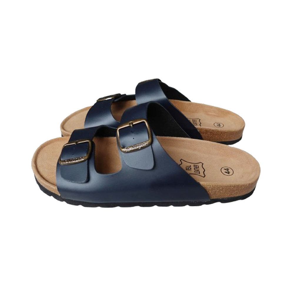 Dép đế trấu birken quai ngang 2 khoá lót da lộn